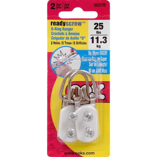 Ook&#xAE; ReadyScrew&#x2122; 2-Hole D-Ring Hangers, 2ct.